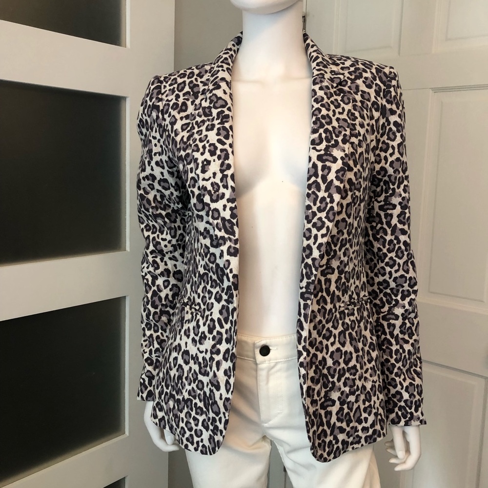 Rachel Zoe Snow Leopard Blazer Sz M/Sz XL